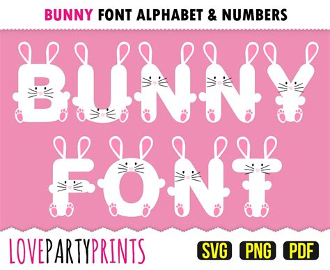 bunny font svg  png bunny letters svg bunny numbers svg etsy ireland