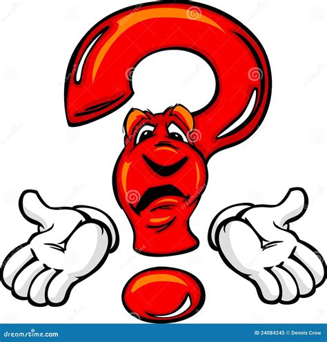 confused cartoon question mark with hands stock vector illustration