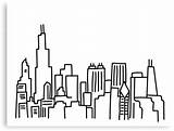 Skyline Chicago Outline Redbubble Canvas sketch template