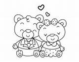 Coloring Couples Bears Pages Teddy Coloringcrew sketch template