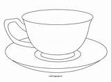 Cup Tea Teacup Coloring Template Printable Pages Hot Cups Chocolate Drawing Paper Pot Sheet Saucer Templates Printables Line Mothers Mug sketch template