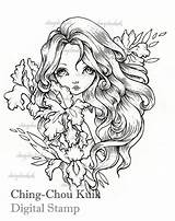 Ching Kuik Chou Stamps Coloring Digital Pages Fantasy Etsy Stamp Newsflash Store Iris Visit sketch template