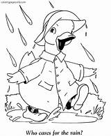 Coloring Duck Pages Ducks Rain Easter Baby Puddle Sheets Funny Activity Animals Umbrellas Clipart Goes Kids School Preschool Cute Sheet sketch template