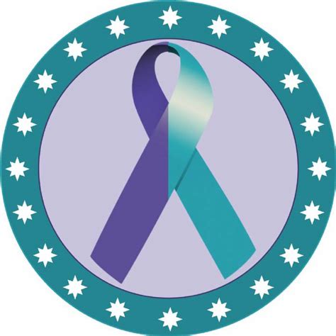 purple teal awareness ribbon trophy insert awareness inserts