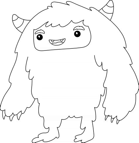 yeti kids coloring page great  beginner coloring book  vector