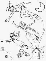 Pan Peter Coloring Pages Disney Wendy Flying Printable Drawing Tinkerbell Hook Captain Print Peterpan Fun Colouring Downloaded Kids Color Draw sketch template