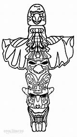 Coloring Totem Pages Poles Pole sketch template