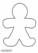 Template Gingerbread Coloring Man Blank Printable Pages Tree Color Christmas Print Kids Ginger Person Printables Crafts Cards Outline Fun Cliparts sketch template