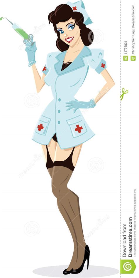Nurse Pin Up Illustration Stock Vector Illustration Of