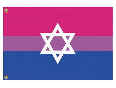bisexual jewish pride flag intersectional lgbt lgbtq lgbtqia bi rights