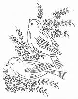 Embroidery Patterns Vintage Bird Hand Pattern Birds Designs Transfers Crewel Coloring Week Pages Tattoo Stitch Cross Ribbon Broderie Flowers Motifs sketch template