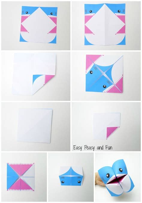 shark cootie catcher printable template  printable templates