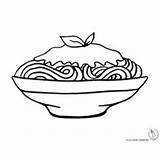 Alimenti Piatto Spaghetti Cibo Piatti Stampare Disegnidacolorareonline Bowl Articolo Alimentos sketch template