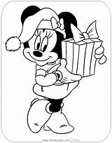 Christmas Coloring Minnie Disney Pages Mouse Disneyclips Present Pdf sketch template
