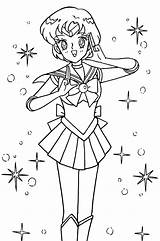 Coloring Pages Sailor Moon Cute Mercury sketch template