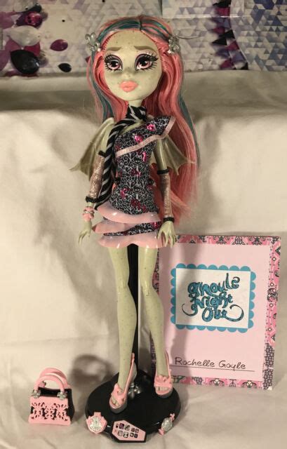 Monster High Doll Rochelle Goyle Ghouls Night Out Mattel W Stand
