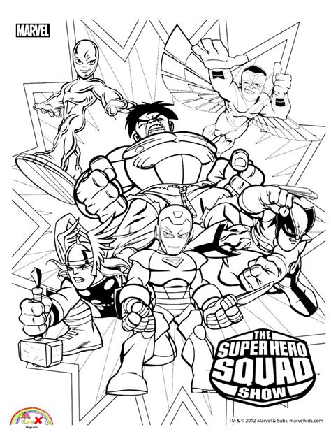 marvel  superhero squad show cartoon coloring page coloring pages
