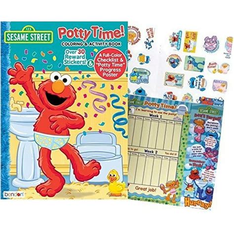 elmos sesame street potty time coloring  activity book