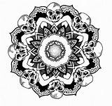 Mandala Skull Deviantart Tattoo Designs Geometric Dotwork Con Pattern sketch template