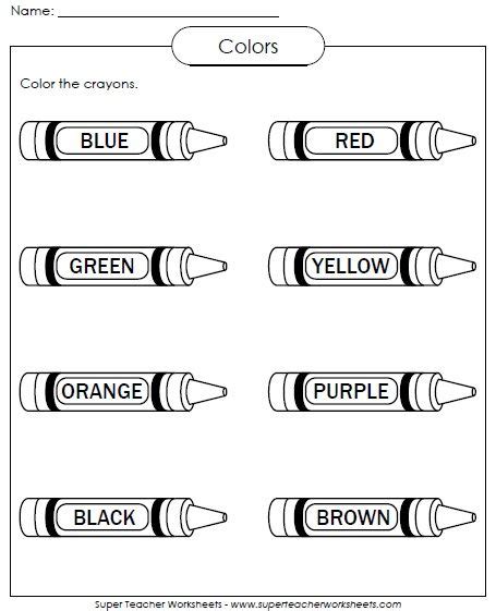 printable colors worksheet color worksheets  preschool preschool