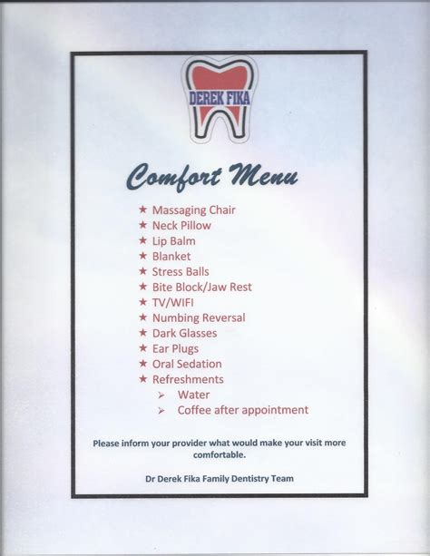 comfort menu edmonton alberta dr derek fika family practice