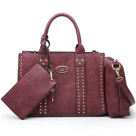 dasein women vegan leather handbags fashion satchel bags shoulder