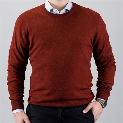 crew neck merino wool sweater red tailor store