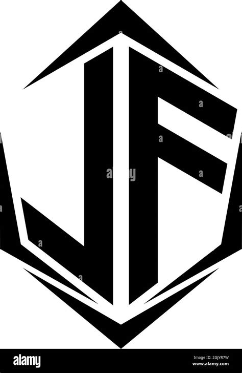 initial lf logo design  shield style logo business branding stock