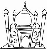Mosque Coloring Pages Masjid Islamic Mewarnai Gambar Clipart Colouring Muslim Cliparts Kids Outline Clip Template Islam Studies Sketch Ramadan Related sketch template