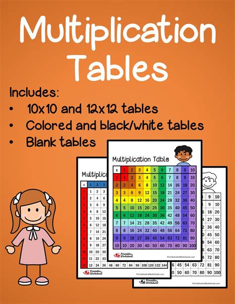 multiplication table printables worksheets