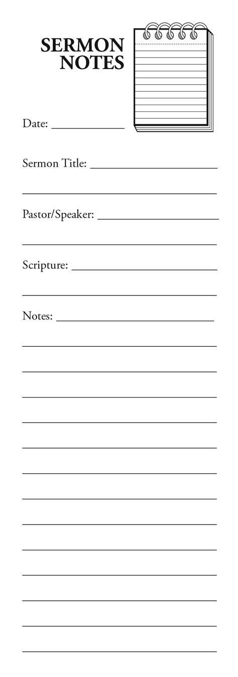 printable sermon notes