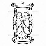 Hourglass Drawing Tattoo Death Sketch Outline Clock Muerte Designs Sand Broken Illustration Santa Stencil Drawings Reaper Skull Grim Decorative Antique sketch template