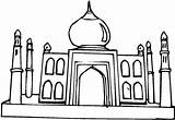 Mahal Taj Coloring Cartoon Depiction Drawing Netart Clipart Clip sketch template