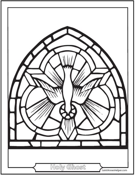 catholic confirmation symbols stained glass holy ghost   dove coloring picture flag