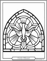Coloring Holy Catholic Spirit Confirmation Dove Ghost Symbols Pages Pentecost Stained Glass Kids Sheets Symbol Sheet Adult Apostles Christian Saintanneshelper sketch template