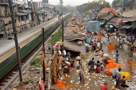 city train editorial photography image  indian litter