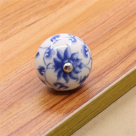 white  blue porcelain ceramic door knobs china cabinet knobs drawer