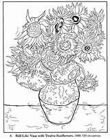 Coloring Pages Masterpiece Kids Gogh Van Vincent Printable Colouring Sunflower Artists Sketch sketch template