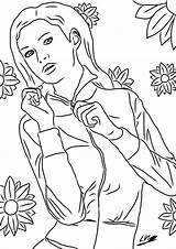 Woman Young Colouring Sheet People Sheets Adults sketch template