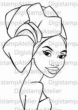 Negra Nubian Digistamp sketch template