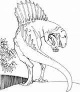 Spinosaurus Coloring Colouring sketch template