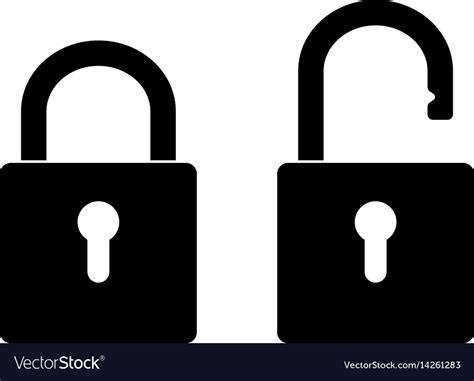 Locked And Unlocked Padlock Royalty Free Vector Image
