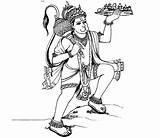 Hanuman sketch template