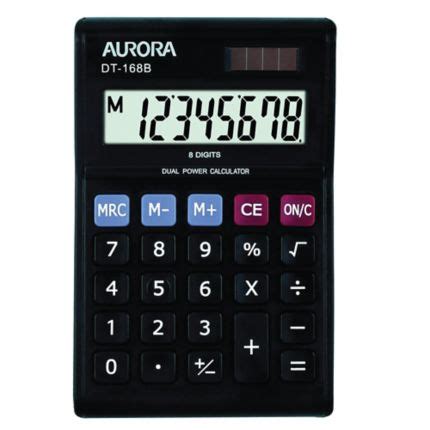 aurora  digits portable black calculator