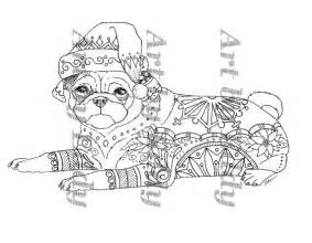 art  pug single coloring page santas helper pug coloring pages