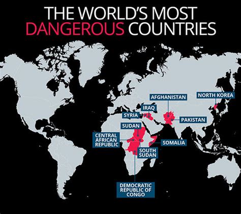 mapped the world s 10 most dangerous countries in 2017 travel news