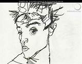 Portrait Egon Schiele Self Wikigallery sketch template