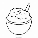Mashed Potatoes Clipart Coloring Template sketch template