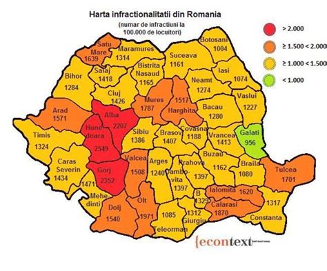 harta infractionalitatii care este cel mai periculos judet din romania