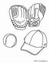 Beisbol Colorear Guante Pelota Gorra Guantes Baseball sketch template